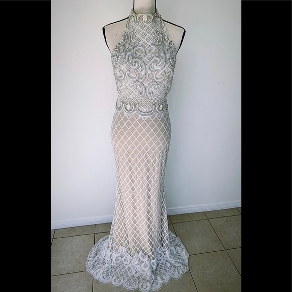 Elegant Beaded Lace Ball Gown Wedding Dress - Picture 1 of 10